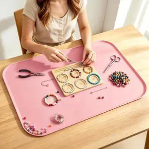 Silicone Mat with Edge for Bead Board: 28" x 20" Craft Mat with Raised Side Silicone Mat with Edge for Bead Board: 28" x 20" Craft Mat with Raised Side