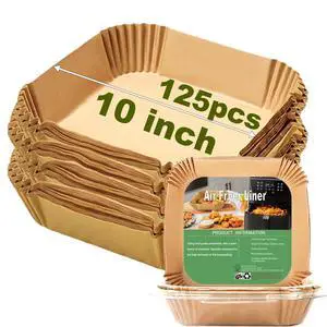 10 Inch Largest Square Air Fryer Disposable Paper Liner, XXL 125Pcs Air Fryer Parchment Liners for 8QT or Bigger Air Fryer, Non-stick, Food Grade Baking Paper for Frying, Roasting and Microwave 10 Inch Largest Square Air Fryer Disposable Paper Liner, XXL 125Pcs Air Fryer Parchment Liners for 8QT or Bigger Air Fryer, Non-stick, Food Grade Baking Paper for Frying, Roasting and Microwave