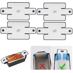 Silicone Bread Sling 4 Pack, Nonstick Reusable Loaf Pan Liner, White Silicone Bread Sling 4 Pack, Nonstick Reusable Loaf Pan Liner, White