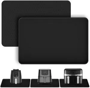 Silicone Mats for Kitchen Countertop, 24x16 inch Heat Resistant Mats for Air Fryer, Non-Slip Counter Protector Pad for Ninja, COSORI, Cuisinart, Coffee Maker, Toaster, Oven Dishwasher Safe, Black Silicone Mats for Kitchen Countertop, 24x16 inch Heat Resistant Mats for Air Fryer, Non-Slip Counter Protector Pad for Ninja, COSORI, Cuisinart, Coffee Maker, Toaster, Oven Dishwasher Safe, Black