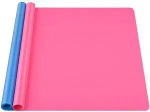 Silicone Mat Large, 23.6"x15.7" Silicone Craft Mat for Playdough and Nonstick Resin Molds Sheets for Crafts, Paint, Clay, Blue and Rose Red Silicone Mat Large, 23.6"x15.7" Silicone Craft Mat for Playdough and Nonstick Resin Molds Sheets for Crafts, Paint, Clay, Blue and Rose Red