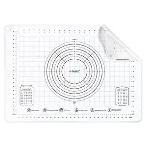 28"x20" Large Pastry Mat: Food-Grade Liquid Silicone Dough Rolling Baking Sheet, Non-Stick Non-Slip for Kneading, Making Pizza, Fondant with Clear Measurement and Raised Edges (Transparent) 28"x20" Large Pastry Mat: Food-Grade Liquid Silicone Dough Rolling Baking Sheet, Non-Stick Non-Slip for Kneading, Making Pizza, Fondant with Clear Measurement and Raised Edges (Transparent)