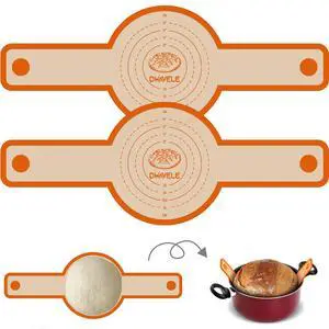 Silicone Bread Sling for Dutch Oven, Non-Stick & Easy to Clean Baking Mat Set, 2 Pcs Reusable Bread Sling for Sourdough Tools Accessories Silicone Bread Sling for Dutch Oven, Non-Stick & Easy to Clean Baking Mat Set, 2 Pcs Reusable Bread Sling for Sourdough Tools Accessories