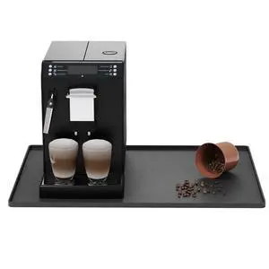 Silicone Coffee Mat with Raised Edges, 20'' x 15'', Keep Tidy for Countertops, Accessories Fit Under Coffee Maker Espresso Machine, Dish Drying Mat, Baking Mat (Black) Silicone Coffee Mat with Raised Edges, 20'' x 15'', Keep Tidy for Countertops, Accessories Fit Under Coffee Maker Espresso Machine, Dish Drying Mat, Baking Mat (Black)