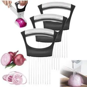 Upgraded Onion Holder for Slicing, Stainless Steel Lemon Slicer Onion Cutter for Slicing, Vegetable Cutter for Potato and Tomato Avocados Eggs Meat Kitchen Chopper Slicings Assistant Tool (3 Pack) Upgraded Onion Holder for Slicing, Stainless Steel Lemon Slicer Onion Cutter for Slicing, Vegetable Cutter for Potato and Tomato Avocados Eggs Meat Kitchen Chopper Slicings Assistant Tool (3 Pack)