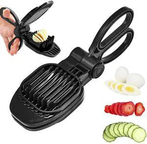 Fruit Slicer, Strawberry, Banana, Kiwi Cutter, Egg Slicer for Hard Boiled Eggs, for Fruit Sausages, Cucumbers, Mushroom Cutter, Rapid & Safe Slicing Kitchen Gadgets (Black) Fruit Slicer, Strawberry, Banana, Kiwi Cutter, Egg Slicer for Hard Boiled Eggs, for Fruit Sausages, Cucumbers, Mushroom Cutter, Rapid & Safe Slicing Kitchen Gadgets (Black)
