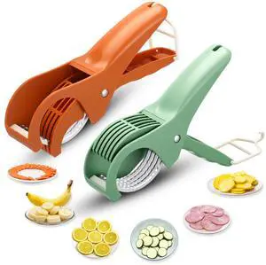 Food Manual Slicer Fruit and Vegetable Cutter Stainless Steel Banana Slicer with ABS Handle for Quickly Making Fruit Vegetable Salad Food Manual Slicer Fruit and Vegetable Cutter Stainless Steel Banana Slicer with ABS Handle for Quickly Making Fruit Vegetable Salad