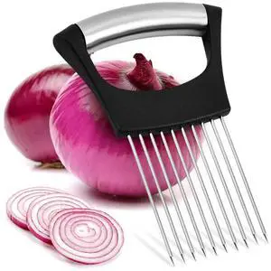 Stainless steel onion slicer, for lemon, potato, tomato, avocado, egg, food slicer, auxiliary tool for fruit vegetable and meat slicing Stainless steel onion slicer, for lemon, potato, tomato, avocado, egg, food slicer, auxiliary tool for fruit vegetable and meat slicing