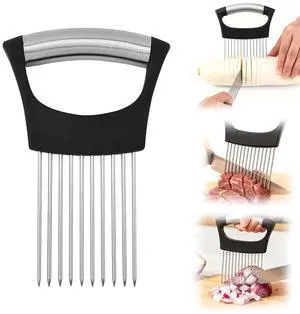 Onion Holder for Slicing, Lemon Slicer Vegetable Cutter, Tomato, Eggs and Vegetables, Chopper Slicing Assistant Tool for Potato, Avocados, Eggs, Vegetable and MeatS, 10 Long Needles Onion Holder for Slicing, Lemon Slicer Vegetable Cutter, Tomato, Eggs and Vegetables, Chopper Slicing Assistant Tool for Potato, Avocados, Eggs, Vegetable and MeatS, 10 Long Needles