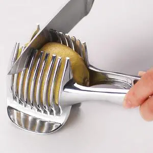 Lemons Holder for Slicing Aluminum alloy Tomato Slicer Tool for Home Use, Multi-Purpose Vegetable Holder for OnionPotatoes, Tomatoes & Slicing Lemons Holder for Slicing Aluminum alloy Tomato Slicer Tool for Home Use, Multi-Purpose Vegetable Holder for OnionPotatoes, Tomatoes & Slicing
