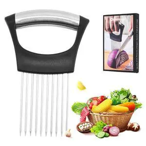 2024 New Stainless Steel Onion Slice Holder, Multifunctional Onion Slicer Chopper Vegetable Cutter, Premium Avocados Lemon Potato Tomato Carrots and Other Vegetable Fixing Slicer (1) 2024 New Stainless Steel Onion Slice Holder, Multifunctional Onion Slicer Chopper Vegetable Cutter, Premium Avocados Lemon Potato Tomato Carrots and Other Vegetable Fixing Slicer (1)