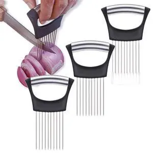 Pieces Onion Holder for Slicing, Stainless Steel Onion Cutter for Slicing, Potato Lemon Slicer Tomato Slicers Kitchen Comb for Onions, Tomatoes, Avocados, Eggs, Lemon, Potatos (Black) Pieces Onion Holder for Slicing, Stainless Steel Onion Cutter for Slicing, Potato Lemon Slicer Tomato Slicers Kitchen Comb for Onions, Tomatoes, Avocados, Eggs, Lemon, Potatos (Black)