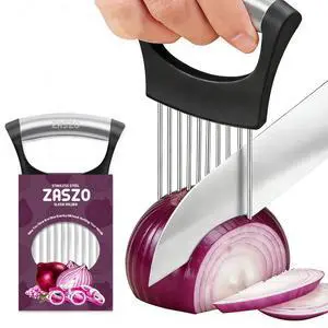 Onion Holder for Slicing, Stainless Steel Onion Slicer Holder, Onion Slicer Cutter Chopper, Vegetable Fruit Tomato Slicer, Food Vegetable Chopper, Kitchen Gadgets Onion Holder for Slicing, Stainless Steel Onion Slicer Holder, Onion Slicer Cutter Chopper, Vegetable Fruit Tomato Slicer, Food Vegetable Chopper, Kitchen Gadgets