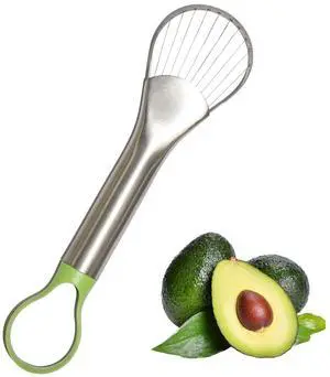 2-in-1 Avocado Slicer & Pitter, Stainless Steel Kitchen Tool with Wire End for Scooping, Loop End for Pit Removal, Dishwasher SafeStainless Steel Avocado Slicer 2-in-1 Avocado Slicer & Pitter, Stainless Steel Kitchen Tool with Wire End for Scooping, Loop End for Pit Removal, Dishwasher SafeStainless Steel Avocado Slicer