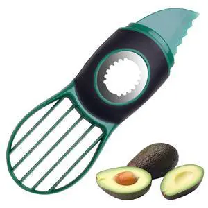 Slicer Tool Kitchen Avocado Knife Set, Good Grips 3-in-1 Avocado Tool with Avocado cutter slicer, Avocado Pit Remover, Avocado Peeler with Cover, Green Slicer Tool Kitchen Avocado Knife Set, Good Grips 3-in-1 Avocado Tool with Avocado cutter slicer, Avocado Pit Remover, Avocado Peeler with Cover, Green
