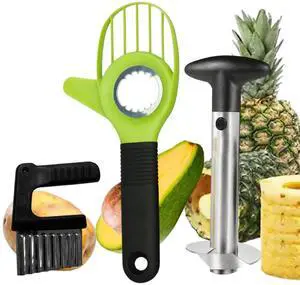 Fruit Prep Tool Set Pineapple Corer & Slicer + Apple Cutter & Corer + 3-in-1 Avocado Tool | Stainless Steel Kit for Easy Fruit Cutting, Peeling & Saving Fruit Prep Tool Set Pineapple Corer & Slicer + Apple Cutter & Corer + 3-in-1 Avocado Tool | Stainless Steel Kit for Easy Fruit Cutting, Peeling & Saving