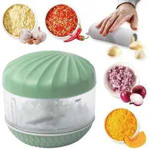 Portable Hand-Powered Garlic Mincer, Mini Manual Food Chopper for Small Kitchen, Multi-Use Onion Cutter for Garlic, Vegetables Ingredients, Ginger, Fruits, Set with Peeler (2 Pieces) Portable Hand-Powered Garlic Mincer, Mini Manual Food Chopper for Small Kitchen, Multi-Use Onion Cutter for Garlic, Vegetables Ingredients, Ginger, Fruits, Set with Peeler (2 Pieces)