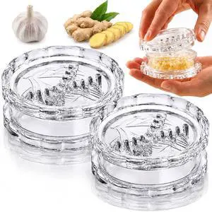 2pcManual Garlic Twister,Manual Garlic Crusher and Mincer, Transparent Twisting Garlic Chopper Tool, Multi-Functional Handheld Grinder for Ginger, Nuts, Herbs and Spices, Easy to Clean Kitchen Gadget 2pcManual Garlic Twister,Manual Garlic Crusher and Mincer, Transparent Twisting Garlic Chopper Tool, Multi-Functional Handheld Grinder for Ginger, Nuts, Herbs and Spices, Easy to Clean Kitchen Gadget