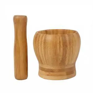 1Sets 3.94"(Bowl with Pestle) Bamboo Household Garlic Pepper Spice Pounder Mortar and Pestle Press Fruit Crusher Stamp for Kitchen Tool Set (Diameter-3.94") 1Sets 3.94"(Bowl with Pestle) Bamboo Household Garlic Pepper Spice Pounder Mortar and Pestle Press Fruit Crusher Stamp for Kitchen Tool Set (Diameter-3.94")