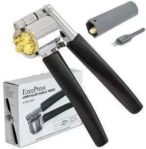 Garlic Press Mincer, Crusher Set with Removable Chamber - Ergonomic Handle, Dishwasher Safe, Easy to Clean for Kitchen, Cooking, Restaurants Garlic Press Mincer, Crusher Set with Removable Chamber - Ergonomic Handle, Dishwasher Safe, Easy to Clean for Kitchen, Cooking, Restaurants
