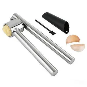 304 Stainless Steel Garlic Press Set Peeler & Brush 304 Stainless Steel Garlic Press Set Peeler & Brush
