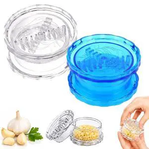 2PCS Manual Garlic Twister and Ginger Mincer Tool, Manual Garlic Twister and Mincer, Garlic Crusher, Garlic Grinder, Compact Garlic Mincer Tool, Ginger, Herbs (White + Blue) 2PCS Manual Garlic Twister and Ginger Mincer Tool, Manual Garlic Twister and Mincer, Garlic Crusher, Garlic Grinder, Compact Garlic Mincer Tool, Ginger, Herbs (White + Blue)