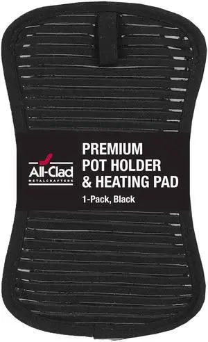 Premium Pot Holder & Hot Pad: Heat Resistant to 500 Degrees - 100% Cotton, 10"x6.25" Hot Pad for Kitchen and Barbeque, (1-Pack), Black Premium Pot Holder & Hot Pad: Heat Resistant to 500 Degrees - 100% Cotton, 10"x6.25" Hot Pad for Kitchen and Barbeque, (1-Pack), Black