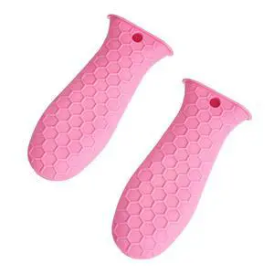 2-Pack Heat-Resistant Pot Handle Covers, Cast Iron Skillet Handle Sleeve for Kitchen Cooking, Durable Pot Handle Cover for Cast Iron Accessories & Home Use (Pink) 2-Pack Heat-Resistant Pot Handle Covers, Cast Iron Skillet Handle Sleeve for Kitchen Cooking, Durable Pot Handle Cover for Cast Iron Accessories & Home Use (Pink)