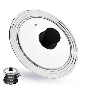 8 Inch Universal Pans Lid, Stainless Steel Pots Lid Fit 6.5, 7,8 Inch Pots and Pans, Heat Resistant Stainless Steel and Tempered Glass Lid, 8 In Frying Pan Lid 8 Inch Universal Pans Lid, Stainless Steel Pots Lid Fit 6.5, 7,8 Inch Pots and Pans, Heat Resistant Stainless Steel and Tempered Glass Lid, 8 In Frying Pan Lid