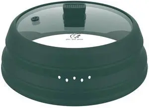 Microwave Splatter Cover Glass Guard Lid with Collapsible Silicone for Food Pot Plate Cover 9.8 inch Dark Green Microwave Splatter Cover Glass Guard Lid with Collapsible Silicone for Food Pot Plate Cover 9.8 inch Dark Green