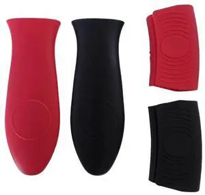 4-Pack Silicone Hot Handle Holders, Heat Resistant Pot Handle Covers & Grips with Non-Slip Design for Cast Iron, Metal, Fry Pan Cookware 4-Pack Silicone Hot Handle Holders, Heat Resistant Pot Handle Covers & Grips with Non-Slip Design for Cast Iron, Metal, Fry Pan Cookware