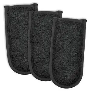 Basic Terry Collection Quilted 100% Cotton, Pan Handle, Black, 3 Piece Basic Terry Collection Quilted 100% Cotton, Pan Handle, Black, 3 Piece