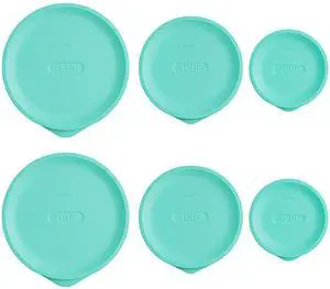 Replacement Lids for Pyrex 7200-PC 2 Cup and 7201-PC 4 Cup and 7402-PC 6/7 Cup, Silicone Round Storage Cover Lid for Anchor Hocking Glass Bowl 6 Pack Turquoise Replacement Lids for Pyrex 7200-PC 2 Cup and 7201-PC 4 Cup and 7402-PC 6/7 Cup, Silicone Round Storage Cover Lid for Anchor Hocking Glass Bowl 6 Pack Turquoise