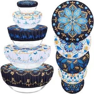 Pieces Bowl Covers Reusable, 5 Size Elastic Cloth Bowl Covers for Bread Proofing Stretch Food Covers Washable for Food Fruits Leftover (Lozenge Floral) Pieces Bowl Covers Reusable, 5 Size Elastic Cloth Bowl Covers for Bread Proofing Stretch Food Covers Washable for Food Fruits Leftover (Lozenge Floral)
