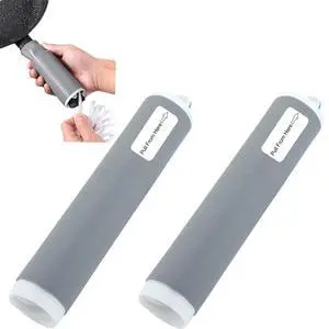 2 Pcs Heat-Resistant Pot Handle Silicone Cover, Non-Slip Pan Handle Sleeve, Easy to Install and Clean, for Cast Iron Skillet, Frying Pan (grey, M) 2 Pcs Heat-Resistant Pot Handle Silicone Cover, Non-Slip Pan Handle Sleeve, Easy to Install and Clean, for Cast Iron Skillet, Frying Pan (grey, M)