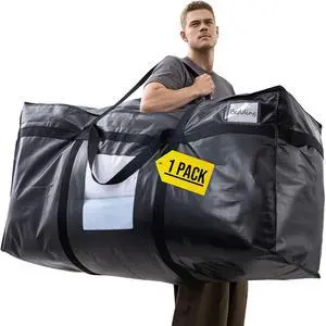Gallon Extra Large Storage Bags, XXL Black Heavy Duty Moving Bags For Storage with Visible Window, Wrap Around Handles, Totes for Space Saving, Alternative to Moving Boxes Gallon Extra Large Storage Bags, XXL Black Heavy Duty Moving Bags For Storage with Visible Window, Wrap Around Handles, Totes for Space Saving, Alternative to Moving Boxes