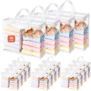 16-Pack 22L Clear Zippered Storage Bags for Clothes | Vacuum Storage Bags for Blankets, Comforters, Bedding & Linens | Closet Organizer Bags with Handles, White 16-Pack 22L Clear Zippered Storage Bags for Clothes | Vacuum Storage Bags for Blankets, Comforters, Bedding & Linens | Closet Organizer Bags with Handles, White