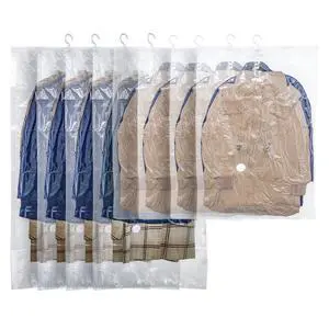 Hanging Vacuum Storage Bags,Hanging Vacuum Sealer Storage Space Saver Bags for Clothes, Suits, Coats, Dresses or Jackets, Reusable Compressed Vacuum Bags Closet Organizers,8 Pack(4 Long,4 Short) Hanging Vacuum Storage Bags,Hanging Vacuum Sealer Storage Space Saver Bags for Clothes, Suits, Coats, Dresses or Jackets, Reusable Compressed Vacuum Bags Closet Organizers,8 Pack(4 Long,4 Short)