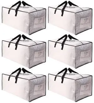 Extra Large Moving Bags with Strong Zippers & Carrying Handles, Heavy Duty Storage Tote for Space Saving Moving Storage, Fold Flat, Alternative to Moving Box, Semi-Transparent Extra Large Moving Bags with Strong Zippers & Carrying Handles, Heavy Duty Storage Tote for Space Saving Moving Storage, Fold Flat, Alternative to Moving Box, Semi-Transparent