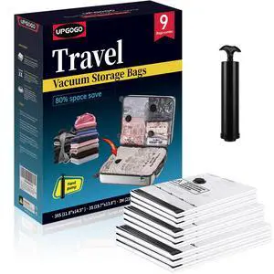 Travel Vacuum Bags for Luggage with Hand Pump,Vacuum Seal Bags for Clothing,Packing Cubes Compression,Cruise Ship and Travel Essentials(Combo 9 Pack) Travel Vacuum Bags for Luggage with Hand Pump,Vacuum Seal Bags for Clothing,Packing Cubes Compression,Cruise Ship and Travel Essentials(Combo 9 Pack)