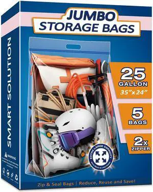 25 Gallon Extra Large Resealable Storage Bags with Zipper Top 25 Gallon Extra Large Resealable Storage Bags with Zipper Top