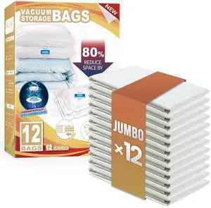 Vacuum Storage Bags, Jumbo Size (31×40 inch), Vacuum Seal Bag for Clothing, Bulky Bedding, Comforter, Blankets, Pillows, Space Saver Packing Vacuum Storage Bags, Jumbo Size (31×40 inch), Vacuum Seal Bag for Clothing, Bulky Bedding, Comforter, Blankets, Pillows, Space Saver Packing