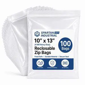 10 X 13 (100 Count) 4 Mil Thick Clear Reclosable Zip Plastic Poly Bags 10 X 13 (100 Count) 4 Mil Thick Clear Reclosable Zip Plastic Poly Bags