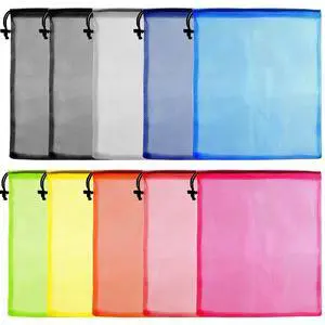 Mesh Drawstring Bag, Laundry Bag, Mesh Stuff Sack, Golf Ball Bag, Nylon Mesh Bag for Storage, Travel and Sports (Colorful, 13"x15.5") Mesh Drawstring Bag, Laundry Bag, Mesh Stuff Sack, Golf Ball Bag, Nylon Mesh Bag for Storage, Travel and Sports (Colorful, 13"x15.5")