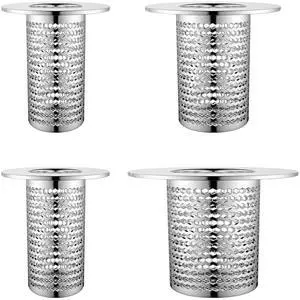 4 PCS Bathroom Sink Drain Strainers, Fit Hole Size from 1.25" to 2.17", Utility Recyclable Sink Strainer, Stainless Steel Sink Strainer for Bathroom Washbasin Bathtub Drain 4 PCS Bathroom Sink Drain Strainers, Fit Hole Size from 1.25" to 2.17", Utility Recyclable Sink Strainer, Stainless Steel Sink Strainer for Bathroom Washbasin Bathtub Drain