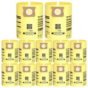 10PCS 10-14 Gallon Vacuum Bags for Shop Vac Bags, Disposable Wet Dry Vaccum Collection Bags Replace Part Type I #90672 9067200, Type F #90662 9066200 9066233, VF2005 (Yellow) 10PCS 10-14 Gallon Vacuum Bags for Shop Vac Bags, Disposable Wet Dry Vaccum Collection Bags Replace Part Type I #90672 9067200, Type F #90662 9066200 9066233, VF2005 (Yellow)