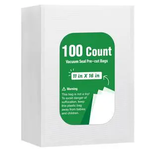 Count Vacuum Sealer Bags Gallon 11 x 16 inch for Seal a Meal, Commercial Grade BPA Free Heavy Duty Precut Seal Bags, Food Vac Bags for Storage, Meal Prep or Sous Vide Count Vacuum Sealer Bags Gallon 11 x 16 inch for Seal a Meal, Commercial Grade BPA Free Heavy Duty Precut Seal Bags, Food Vac Bags for Storage, Meal Prep or Sous Vide