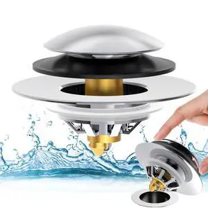 Bathtub Drain Stopper with Hair Catcher, Anti Clogging Bath Tub Drain Stoppers, Replaces Lift and Turn, Tip-Toe and Trip Lever drains for Tub, Easy Install and Clean (Chrome Silver) Bathtub Drain Stopper with Hair Catcher, Anti Clogging Bath Tub Drain Stoppers, Replaces Lift and Turn, Tip-Toe and Trip Lever drains for Tub, Easy Install and Clean (Chrome Silver)