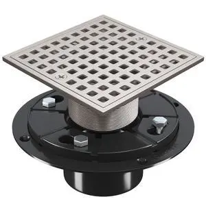 Inch Shower Floor Drain with Flange - Square Shower Drain with Hair Strainer - Removable Grid Strainer Cover - SUS304 Stainless Steel - Brushed Nickel Inch Shower Floor Drain with Flange - Square Shower Drain with Hair Strainer - Removable Grid Strainer Cover - SUS304 Stainless Steel - Brushed Nickel