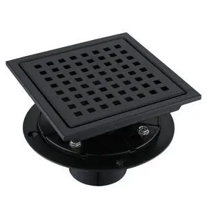 Inch Square Shower Floor Drain, Stainless Steel Black Shower Drain Kit with Flange, Floor Drain with Removable Grid Cover,Matte Black Inch Square Shower Floor Drain, Stainless Steel Black Shower Drain Kit with Flange, Floor Drain with Removable Grid Cover,Matte Black